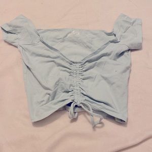 womens teal crop top